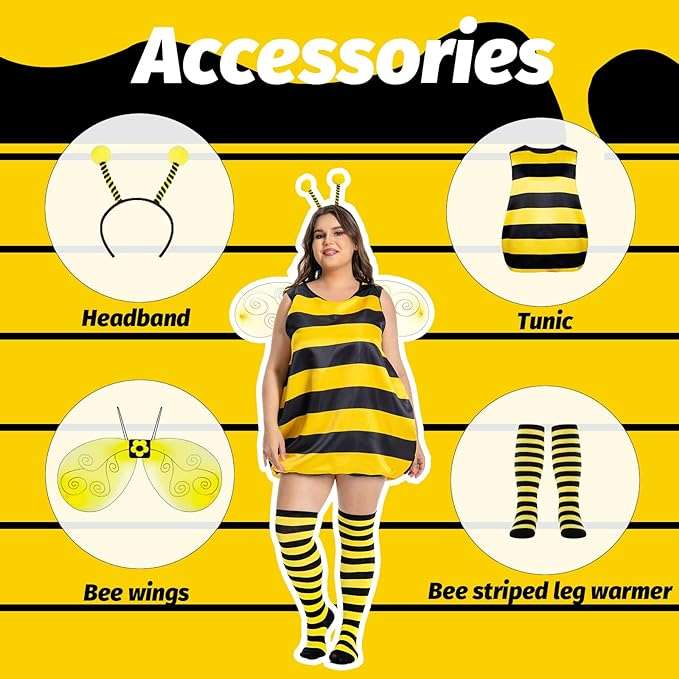 Seawhisper Halloween Bee Costume for Women 8-22 - 2