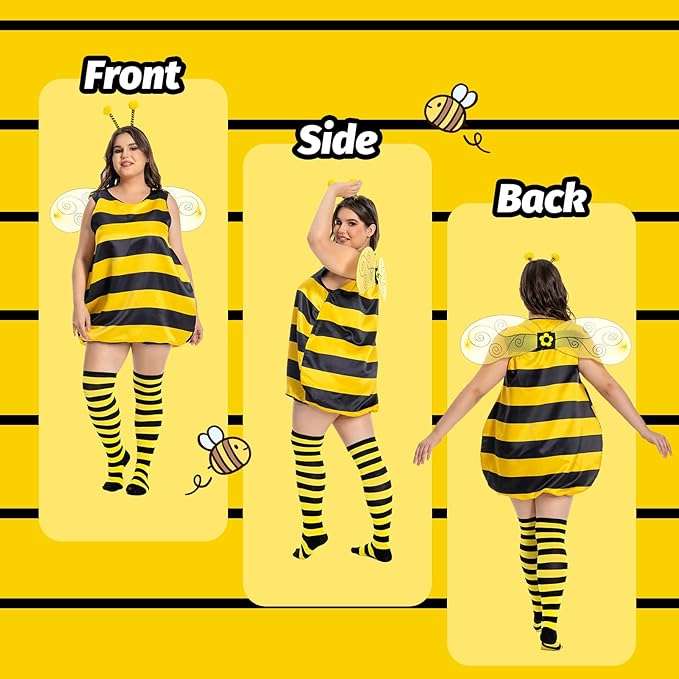 Seawhisper Halloween Bee Costume for Women 8-22 - 4