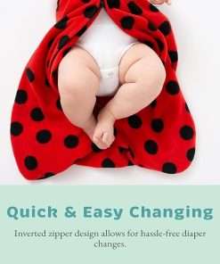 Baby Fleece Sleep Sack - Infant Wearable Blanket Newborn Swaddle Sleepbag & Hat - 3