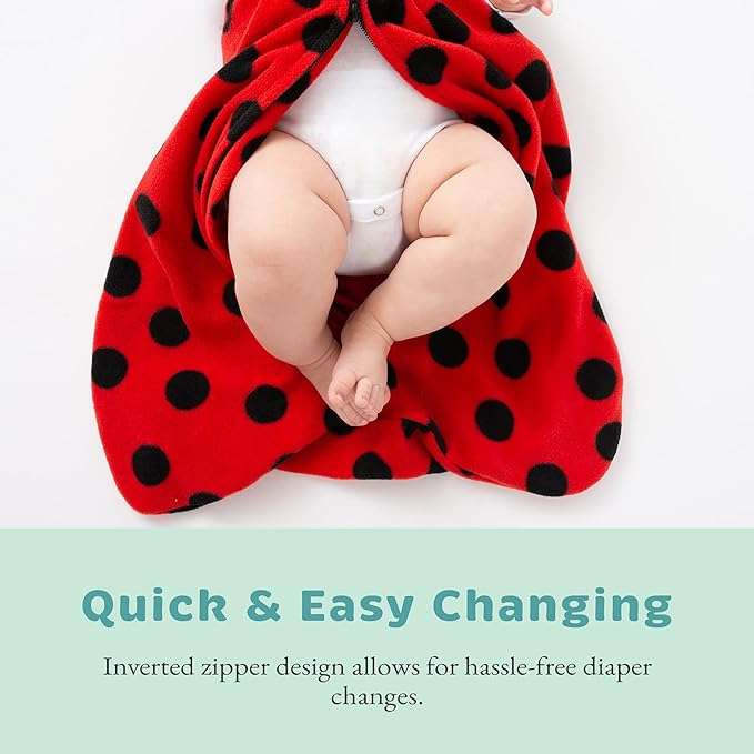 Baby Fleece Sleep Sack - Infant Wearable Blanket Newborn Swaddle Sleepbag & Hat - 3
