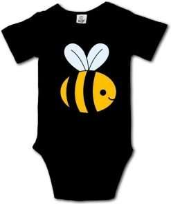 Cute Little Bumblebee Boutique Baby Bodysuit Onesie Short Sleeve Black - 1