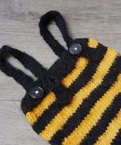 Zeroest Newborn Photography Props Bee Photoshoot Outfits Girl Boy Picture Outfit Baby Photo Knitted Bee Bonnet Romper - 5