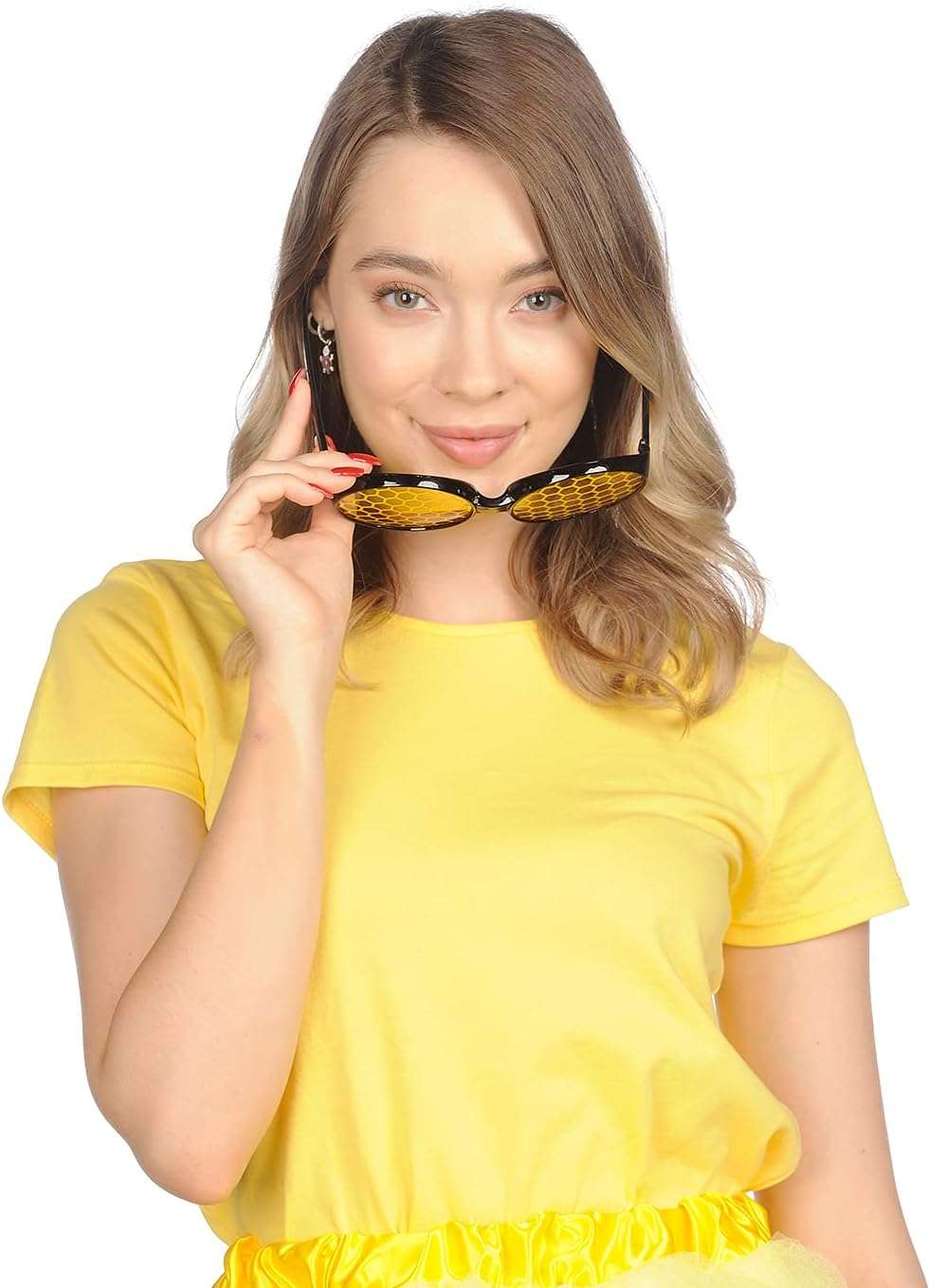 Funcredible Bumblebee Glasses - Bumble Bee Sunglasses - Honey Bee Costume - Bumble Bee Costume Accessories for Adults and Kids - 2