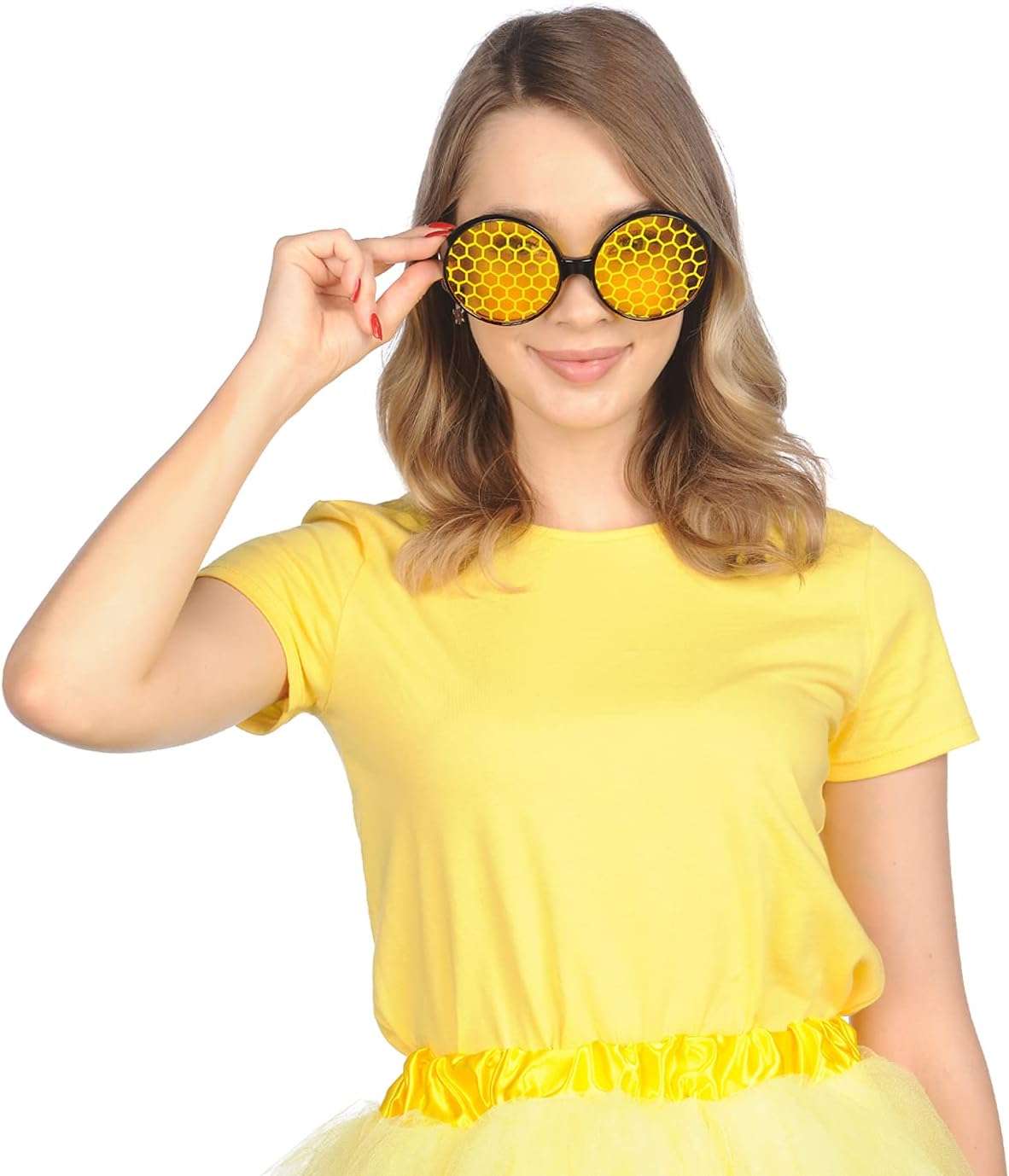 Funcredible Bumblebee Glasses - Bumble Bee Sunglasses - Honey Bee Costume - Bumble Bee Costume Accessories for Adults and Kids - 3