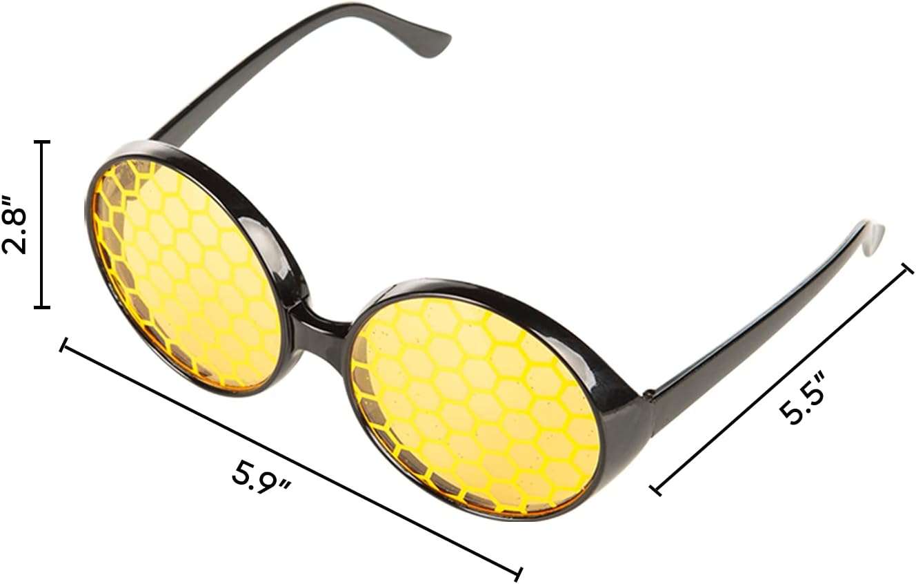 Funcredible Bumblebee Glasses - Bumble Bee Sunglasses - Honey Bee Costume - Bumble Bee Costume Accessories for Adults and Kids - 7
