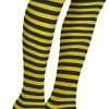 Skeleteen Black and Yellow Socks - Over the Knee Striped Thigh High Costume Accessories Bumble Bee Stockings for Women and Kids - 1