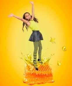 Skeleteen Black and Yellow Socks - Over the Knee Striped Thigh High Costume Accessories Bumble Bee Stockings for Women and Kids - 3