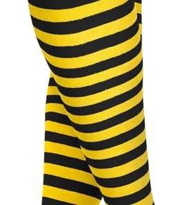 Skeleteen Black and Yellow Socks - Over the Knee Striped Thigh High Costume Accessories Bumble Bee Stockings for Women and Kids - 6