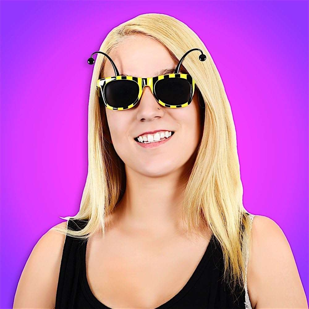 Sun-Staches Bumble Bee Sunglasses, Costume Accessory - UV400 - One Size Fits Most - 4