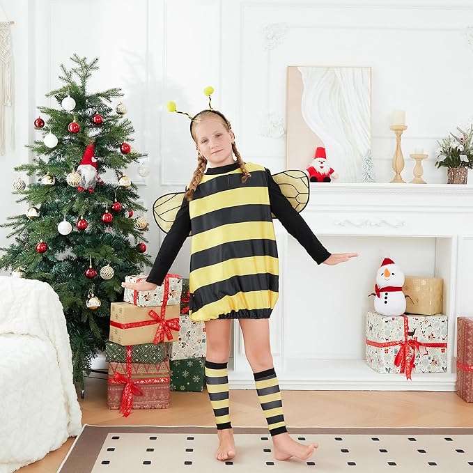 BHMAWSRT Womens Kids bee Costume Halloween Costume bee Wings Headband Halloween Accessories Family Matching Outfits - 3
