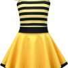 Girls Bumble Beei Dress for Kids Animal Dress Summer Square Neck Flounce Hem Casual Dress - 1