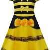 Girls Honeybee Dress Bee Costume Birthday Party Dress Halloween Cosplay Outfits - 1