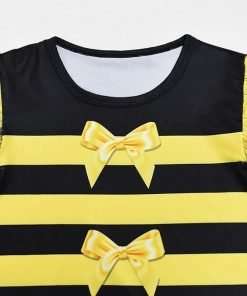 Girls Honeybee Dress Bee Costume Birthday Party Dress Halloween Cosplay Outfits - 2