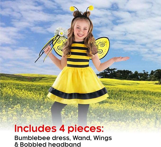 Morph Bumble Bee Costume Girls Bee Costume Kids Girls Bumblebee Costume Kids Bee Costume Toddler Bumble Bee Costume Baby Girl - 2