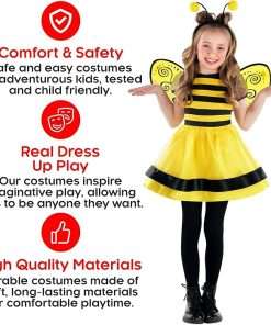 Morph Bumble Bee Costume Girls Bee Costume Kids Girls Bumblebee Costume Kids Bee Costume Toddler Bumble Bee Costume Baby Girl - 4
