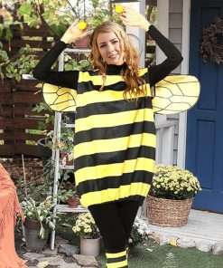 Bee Costume Adult Halloween Bee Costume with Headband Jacket Wings Leggings for Halloween Theme Party - 5