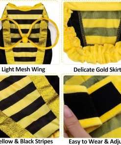 Dog Bee Costume Halloween Costumes for Dogs Pet Bee Costume, Halloween Bee Dog Costume Pet Bumblebee Costume, Dog Bumblebee Costume Pet Halloween Costumes - 4