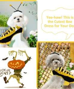 Dog Bee Costume Halloween Costumes for Dogs Pet Bee Costume, Halloween Bee Dog Costume Pet Bumblebee Costume, Dog Bumblebee Costume Pet Halloween Costumes - 5