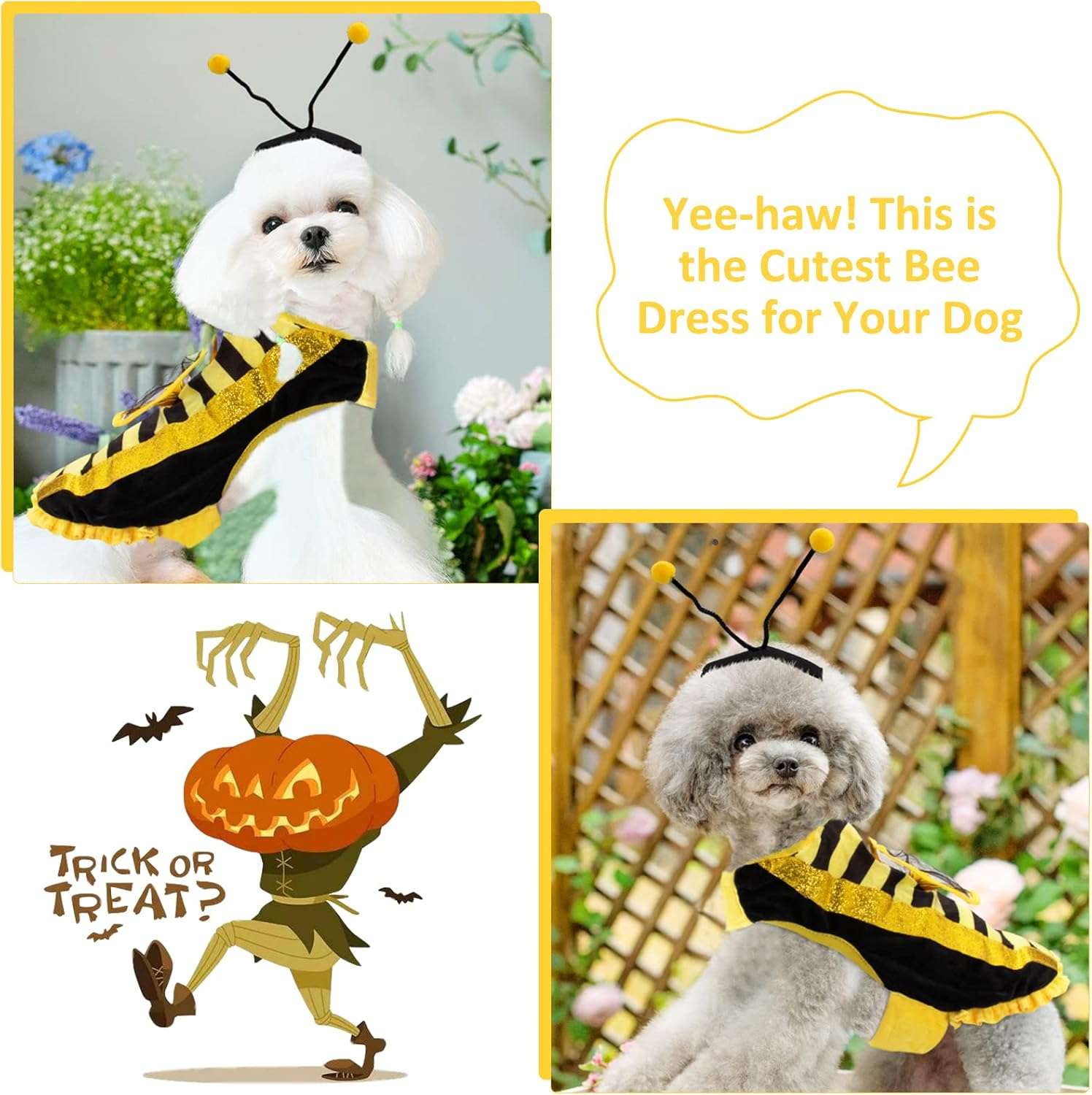Dog Bee Costume Halloween Costumes for Dogs Pet Bee Costume, Halloween Bee Dog Costume Pet Bumblebee Costume, Dog Bumblebee Costume Pet Halloween Costumes - 5