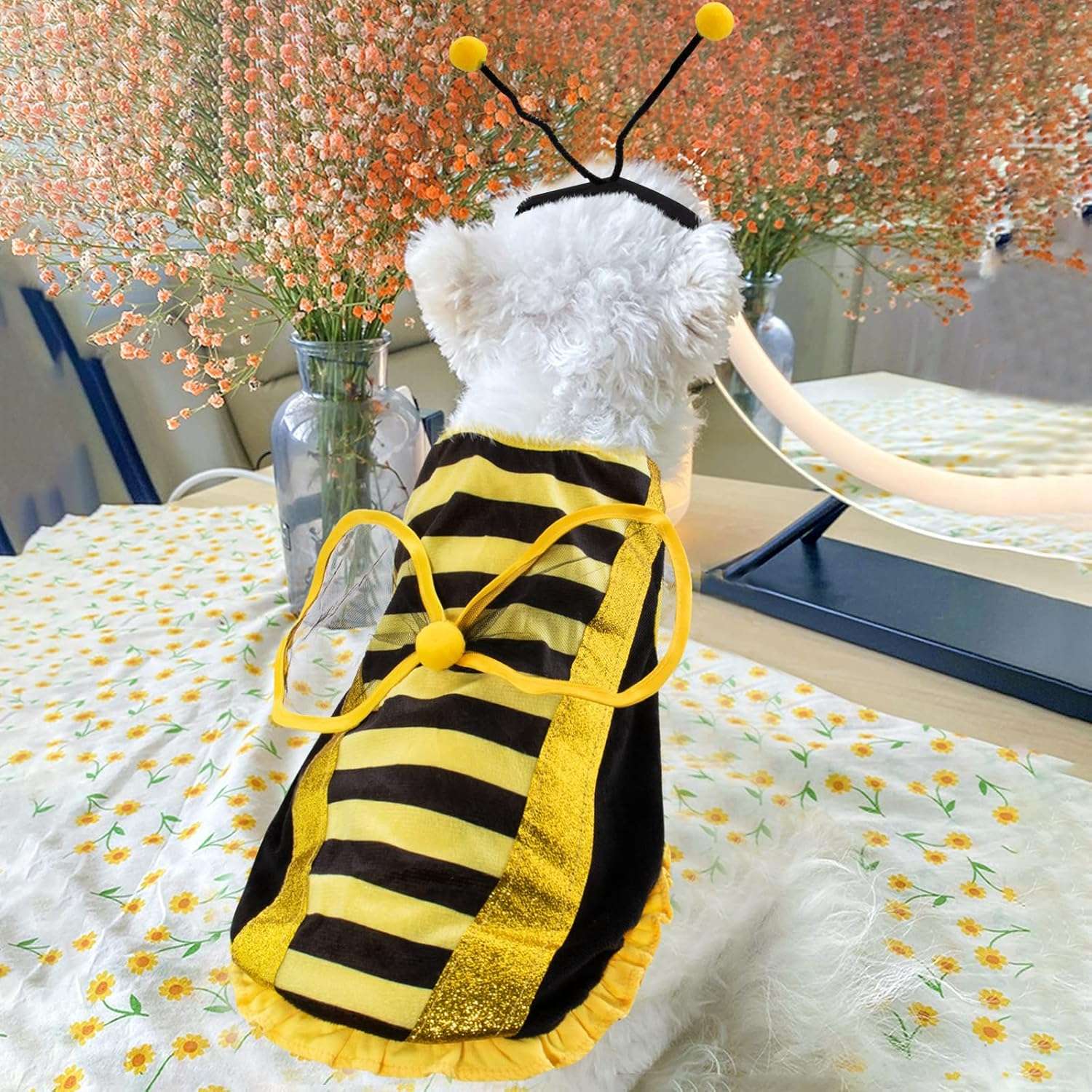 Dog Bee Costume Halloween Costumes for Dogs Pet Bee Costume, Halloween Bee Dog Costume Pet Bumblebee Costume, Dog Bumblebee Costume Pet Halloween Costumes - 8