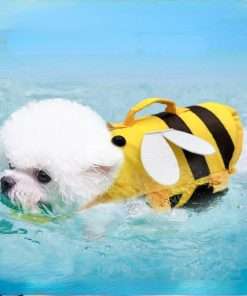 Dog Life Jacket Shark Life Vest with Rescue Handle Cute Bees Costume Girl Adjustable High Buoyancy Swimwear for Small Medium Large Dogs Boy Swimsuit Clothes for Pets - 4