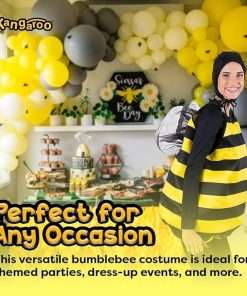 Kangaroo Bumble Bee Costume with Head Piece Cute and Adjustable Halloween Costume Girls and Boys for Theme or Costume Party - 4