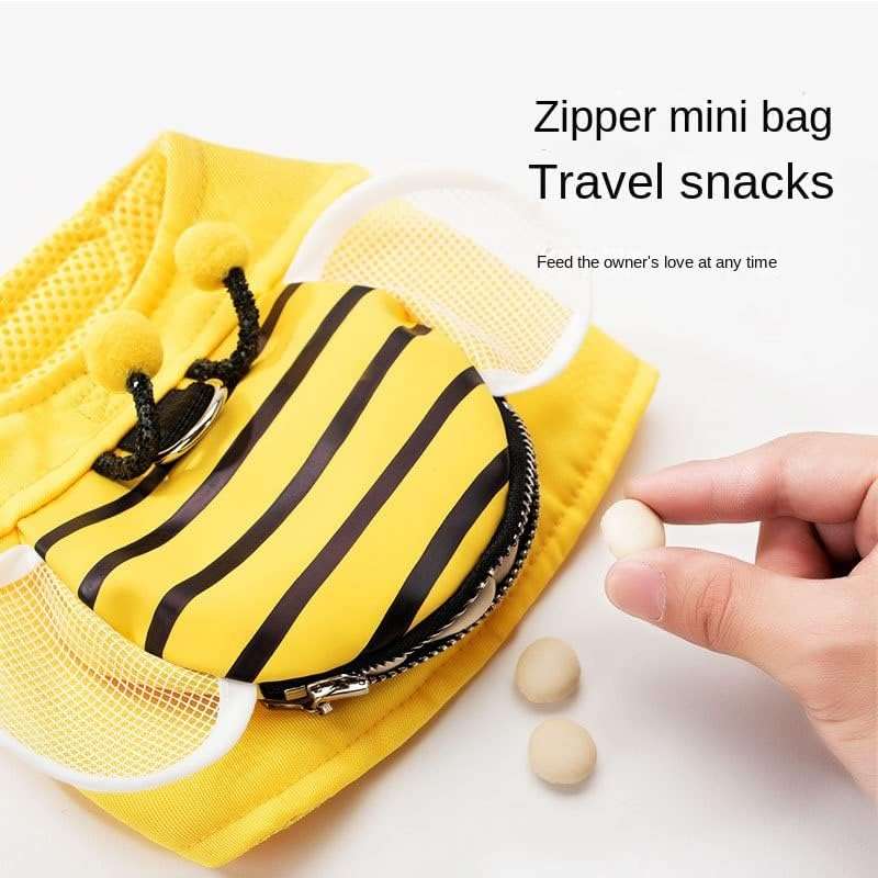 Little Bee Cute cat Leash Vest-Style cat Rope Walking cat Anti Breaking Loose Adjustable Out pet leashing Device (Mesh Wings (with Zipper), XL) Yellow - 3