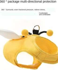 Little Bee Cute cat Leash Vest-Style cat Rope Walking cat Anti Breaking Loose Adjustable Out pet leashing Device (Mesh Wings (with Zipper), XL) Yellow - 7