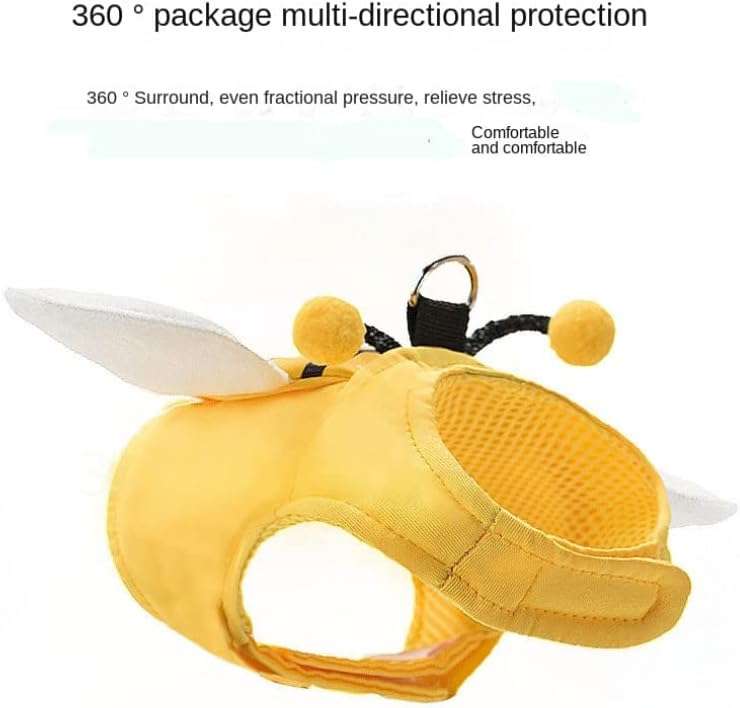 Little Bee Cute cat Leash Vest-Style cat Rope Walking cat Anti Breaking Loose Adjustable Out pet leashing Device (Mesh Wings (with Zipper), XL) Yellow - 7