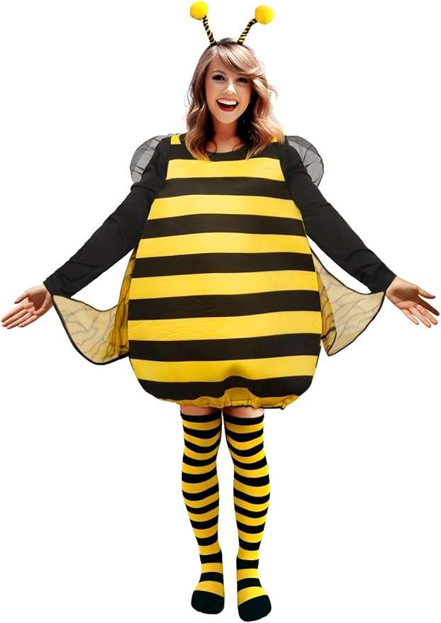 MCJC Bumblebee Adult Costume, Funny Halloween Costume, Women's Size Medium - 1