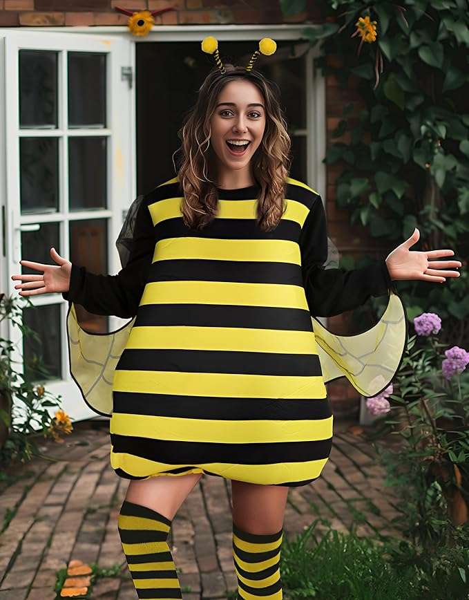 MCJC Bumblebee Adult Costume, Funny Halloween Costume, Women's Size Medium - 3