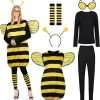 AOTHSO 7 Pack Halloween Women Bee Costume Set Bumble Bee Wings Headband Socks Lady Bee for Halloween Accessories - 1