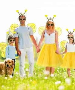 Bee Costume Accessories, Bee Costume Adult Women with Bee Wings Antenna Headband Bee Galsses Yellow Tutu for Girls - 6