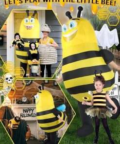 Inflatable Bee Costume Adult Men Women Outfit Unisex Onesie Full Body Bumble Bee Funny Costumes Fancy Dress Blow Up Suit for Halloween Holiday Cosplay Parties Animal - 5