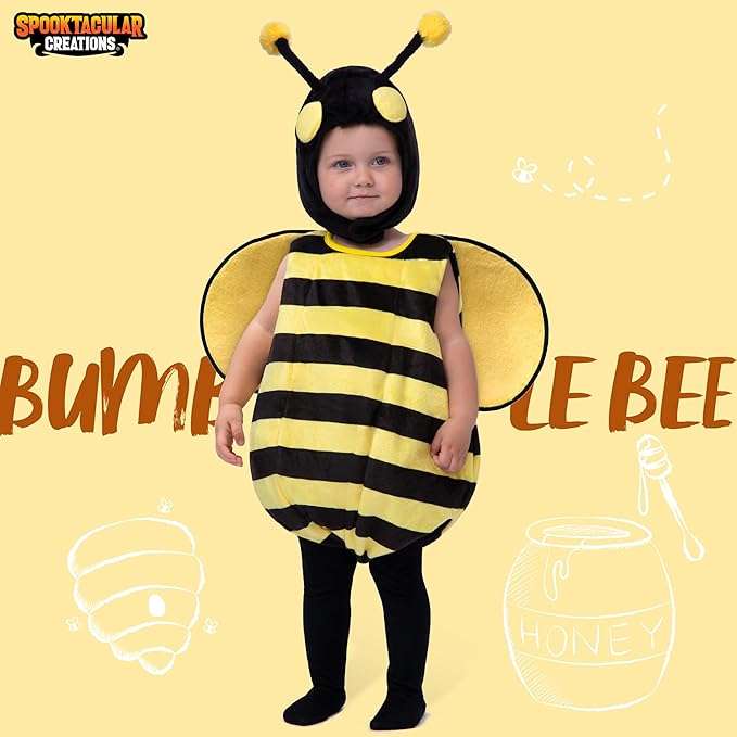 Spooktacular Creations Halloween Baby Costume Bumble Bee, Bee Costume Cosplay for Toddler, Infants, Halloween Dress Up Party - 2