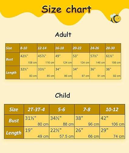 Lelike Bee Costume Adult Kids Halloween Costumes Size 2T-30 - 4