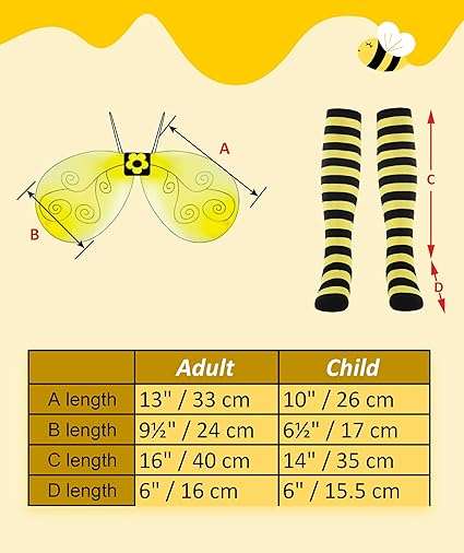 Lelike Bee Costume Adult Kids Halloween Costumes Size 2T-30 - 5