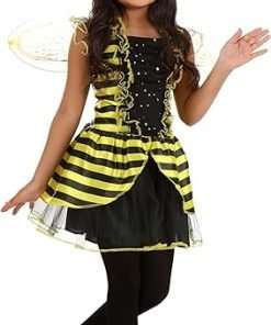 Lil Bee Kid's Costume, Black and Yellow Honeybee Dress, Bumbblebee Outfits for Girls - 1