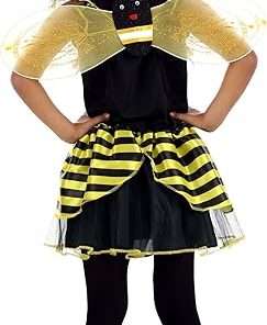 Lil Bee Kid's Costume, Black and Yellow Honeybee Dress, Bumbblebee Outfits for Girls - 3