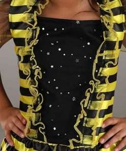 Lil Bee Kid's Costume, Black and Yellow Honeybee Dress, Bumbblebee Outfits for Girls - 5
