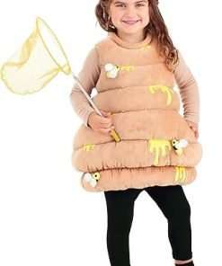 Toddler Bustling Beehive Costume - Beehive Tunic with Hook and Loop Closure, Plush Bee Details Attached to Hive - 2