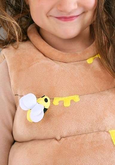Toddler Bustling Beehive Costume - Beehive Tunic with Hook and Loop Closure, Plush Bee Details Attached to Hive - 6