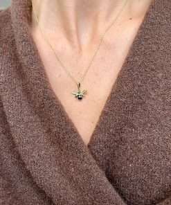 Chocolate Diamond and Enamel Honey Bee Pendant Necklace for Women in 14k Yellow Gold (Brown, cttw) on 18 or 20 Inch Long Chain with Lobster Claw Clasp by LeVian - 6