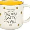 Christian Art Gifts Yellow Bumble Bee Ceramic Coffee Mug – 15 oz. Microwave & Dishwasher-safe Inspiration Scripture Coffee and Tea Mug for Women with Bible Verse- Kin Words Are Like Honey - 1
