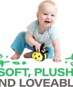 Etna Plush Buzzing Bees Toy - Cute Soft Mommy Bee Carrier Holds 4 Baby Bee Dolls, Squeeze Activated Sounds - 4