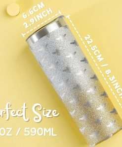 Onebttl Unique Bee Gifts for Women, Girls - Bee Themed Gifts - Bee Cup for Her on Birthday, Holidays - 20 oz SS304 Stainless Steel Tumbler with Lid and Straw - Bee Pattern - 2