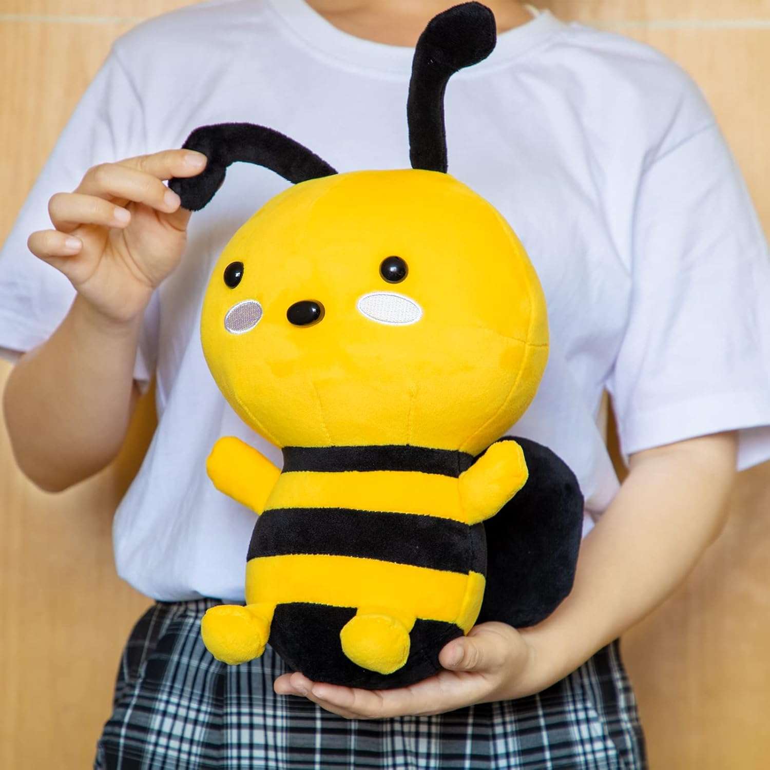 Putrer Bee Plush Toy,12 Bee Stuffed Animal,Soft Honeybee Plush Doll Gift for Kids Birthday Party,Christmas,Valentine (12 inch) - 3