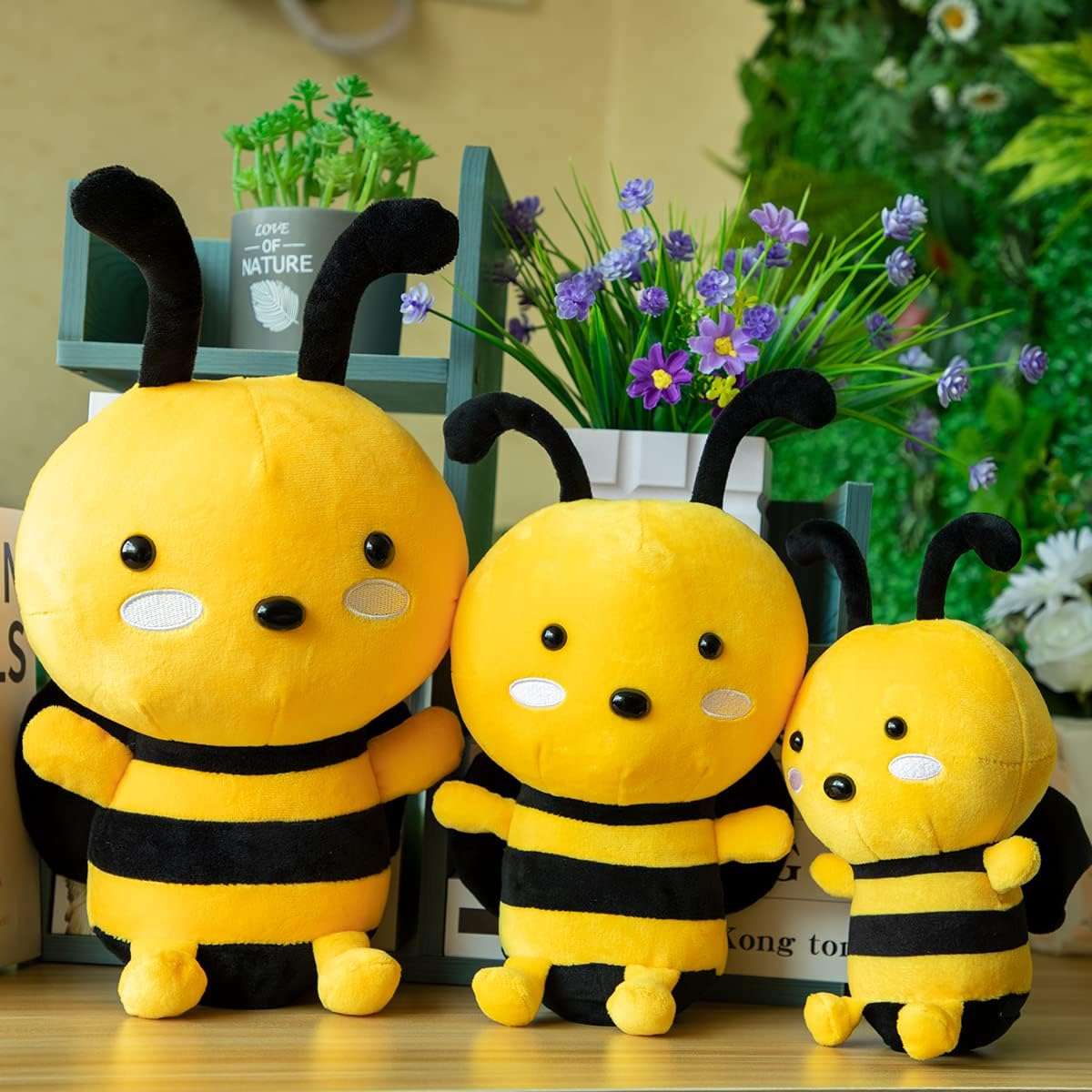 Putrer Bee Plush Toy,12 Bee Stuffed Animal,Soft Honeybee Plush Doll Gift for Kids Birthday Party,Christmas,Valentine (12 inch) - 5