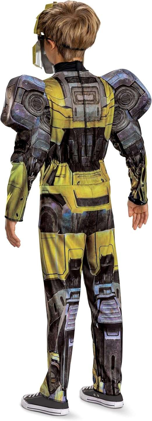 Disguise Boys B127 Transformers One Costume, Official Transformers Animated Movie Bumblebee Muscle Costume for Kids - 2