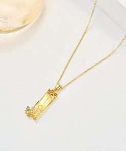 AENEAS Bee Necklace for Women Sterling Silver Honeycomb Pendant Necklace Citrine Necklace Crystal Jewelry Bumble Gifts for Her Wife Mom - 3